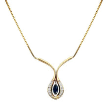 Gold Chain Necklace Sapphire Diamonds