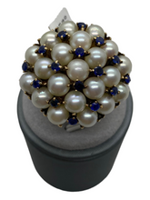 Gold Ring Pearls Sapphires