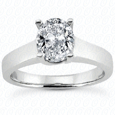 Oval Center Set Solitaire Diamond Engagement Ring -ENR2537