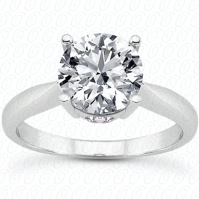 Round Center Set Solitaire Diamond Engagement Ring - ENR284-1