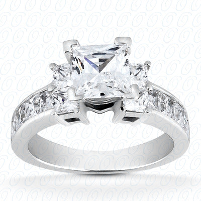 Princess Center Set Diamond Semi-Mount Engagement Ring - ENR6313