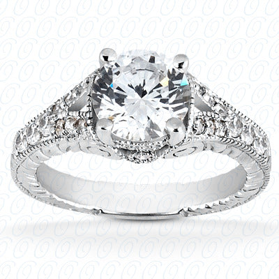 Round Center Venetian Inspired Diamond Engagement Ring - ENR6789
