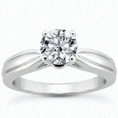 Round Center Set Solitaire Diamond Engagement Ring - ENR681