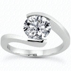 Round Tension Set Solitaire Diamond Engagement Ring - ENR7806