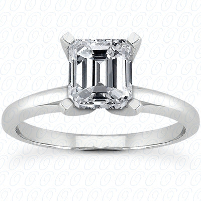 Emerald Center Set Diamond Solitaire Engagement Ring - ENR8130