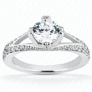 Womens 14K Fancy Round Diamond Engagement Ring  - ENR8207