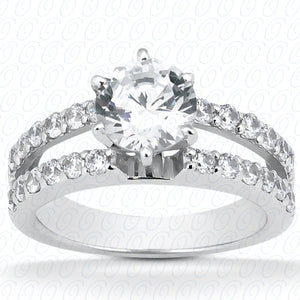 Round Center Set Split Shank Diamond Engagement Ring - ENR8335