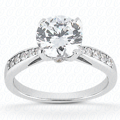 Round Center Set Semi Mount Diamond Engagement Ring - ENR8596