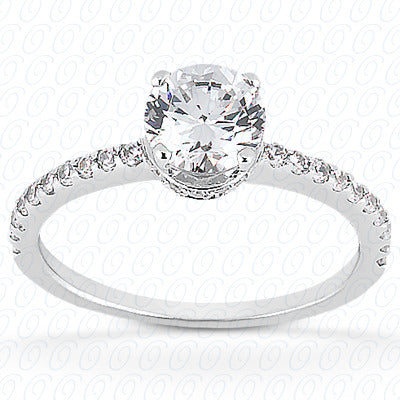 Round Center Cut Antique Royalty Inspired Diamond Engagement Ring - ENR8730