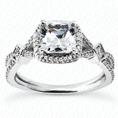 Cushion Center Set Diamond Halo Engagement Ring - ENR9159
