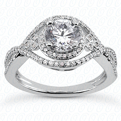Round Center Set Brilliant Halo Diamond Engagement Ring - ENR9161