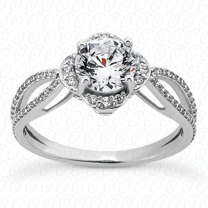 Round Center Set Halo Diamond Engagement Ring - ENR9310