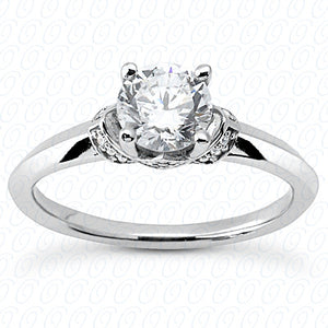 Round Center Set Diamond Ribbon Engagement Ring - ENS2055-A