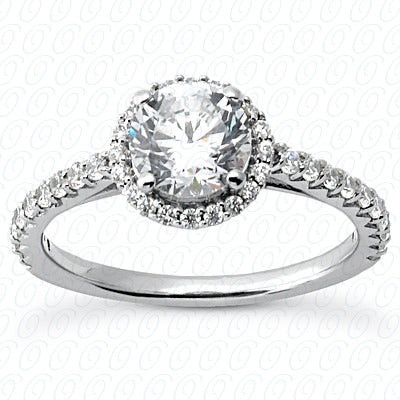 Round Center Set Halo Diamond Engagement Ring - ENS2065-A