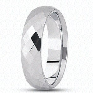 Mens Basic Diamond Carved Wedding Band  - M580