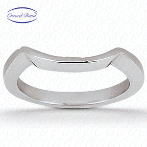 14K White Gold Simple Curved Wedding Band- ENS1391-B