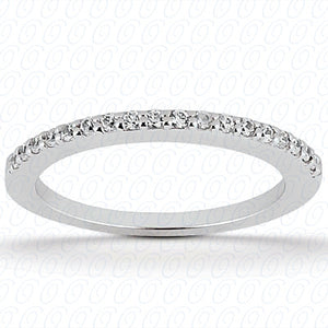 Round Brilliant Half Way Bead Set Diamond Wedding Band- ENS1396-B