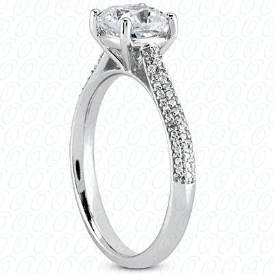 Cushion Center Pavé Diamond Engagement Ring - ENS2072-6.5x6.5-A