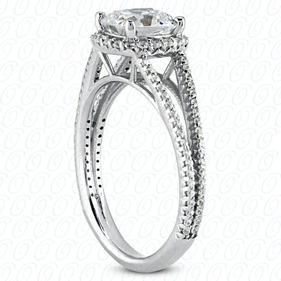 Cushion Center Prong Set Halo Diamond Engagement Ring - ENS2075-6.5x6.5-A