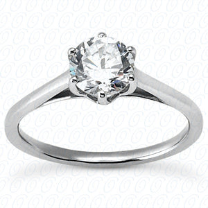 Round Center 6 Prong Solitaire Diamond Engagement Ring - ENS2156-A