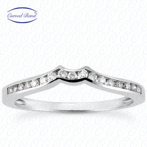 Round Brilliant Channel Set Fitted Diamond Wedding Band - ENS3113-B
