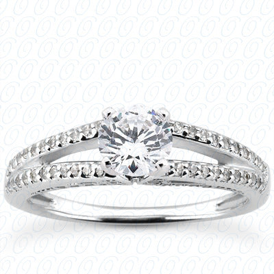 Round Center Prong Set Diamond Engagement Ring - ENS3131-A