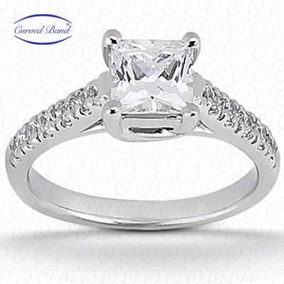 Princess Center Diamond with Semi Mount Infinity Design Engagement Ring - ENS981-A