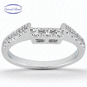 Round Brilliant Curved Diamond Wedding Band - ENS981-B