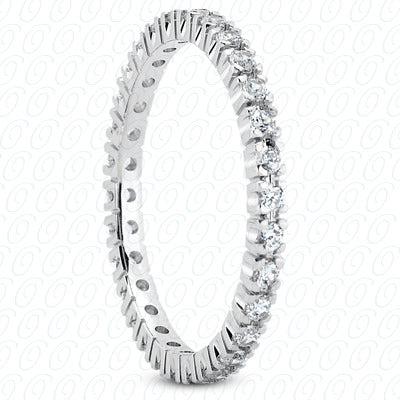 Round Brilliant Classic Accented Prong Set Diamond Eternity Band - MPET1016